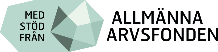 Logotyp med texten "Med stöd från Allmänna arvsfonden"